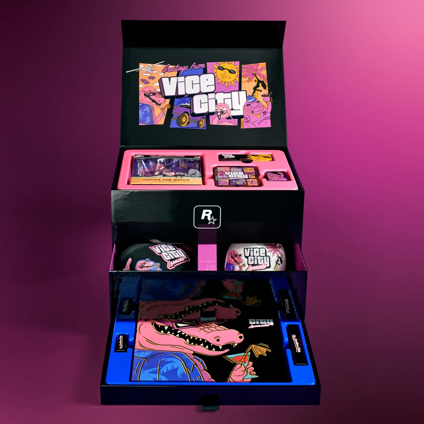 Geöffnete Vice City Collection mit ihren Bestandteilen